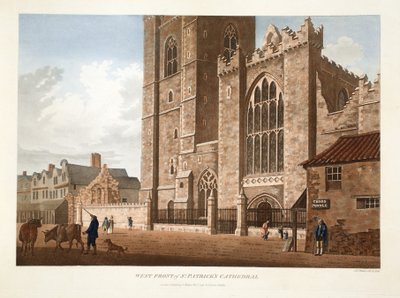 Fachada oeste de la Catedral de San Patricio, Dublín, 1793 de James Malton